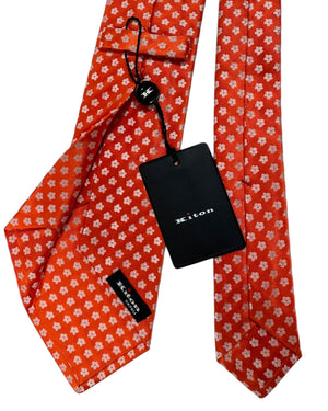 Kiton Sevenfold Tie Orange 