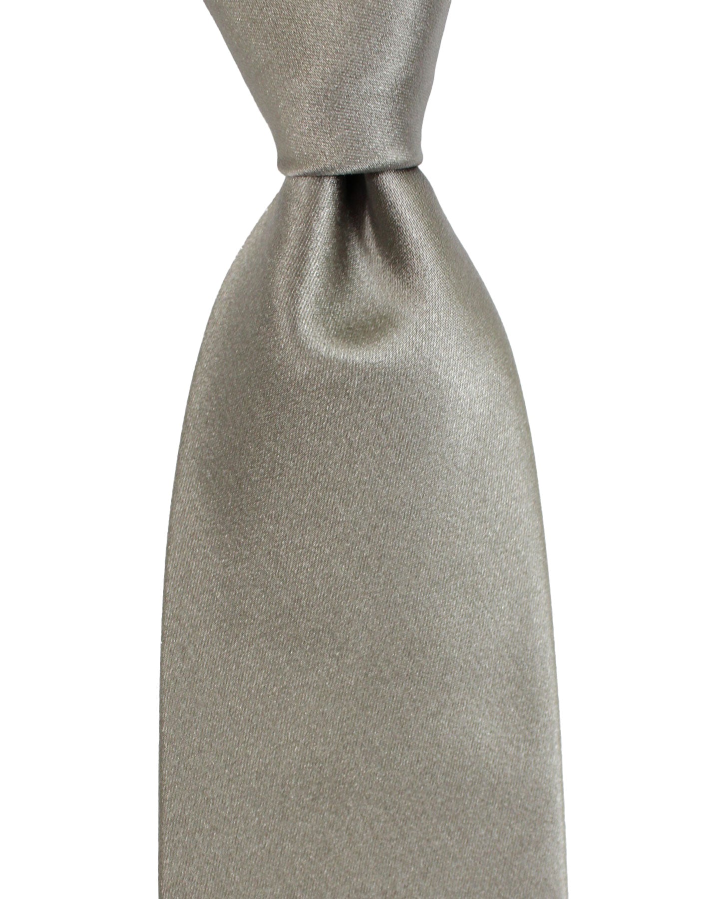 Kiton Silk Tie Gray Solid - Sevenfold Necktie