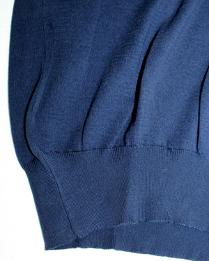 Kiton Short Sleeve Sweater Navy Royal Blue M - SALE