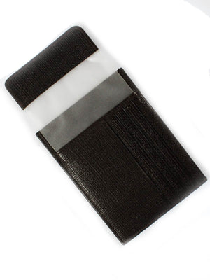 Kiton Wallet - Dark Brown Grain Leather Men Wallet Credit Card Holder FINAL SALE