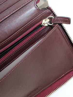 Bordeaux Grain Leather Zip Wallet