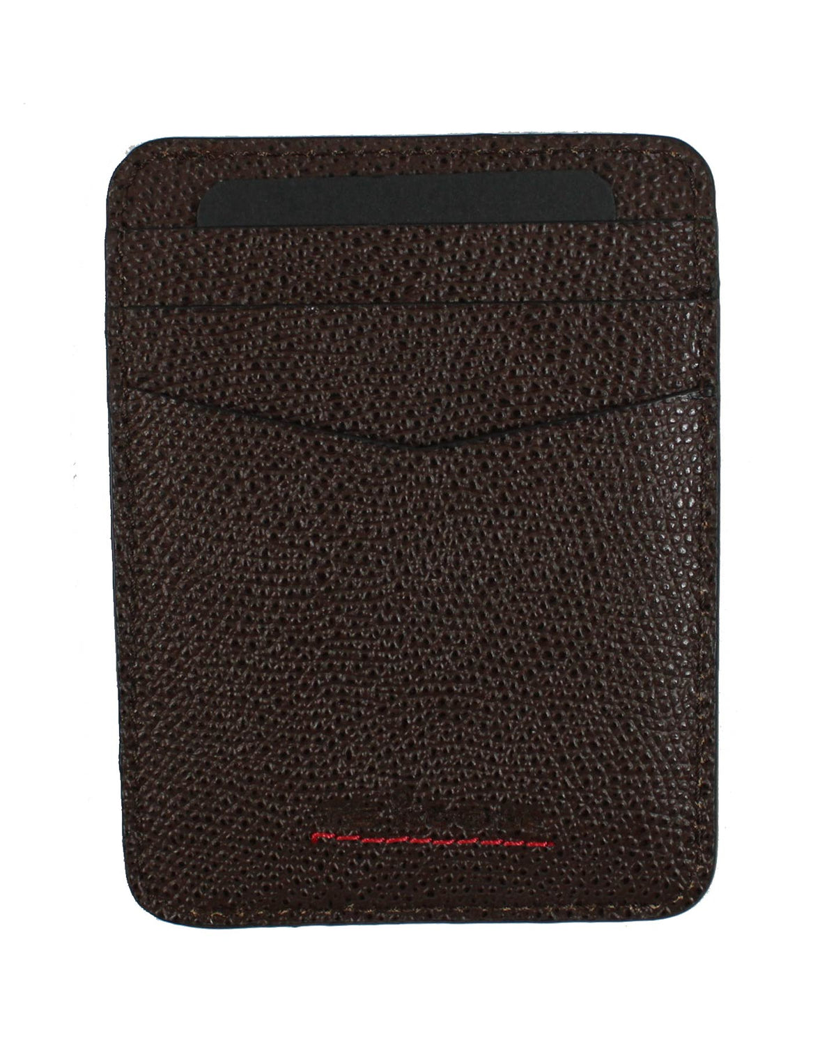 Kiton Credit Card Holder Brown Grain Laether