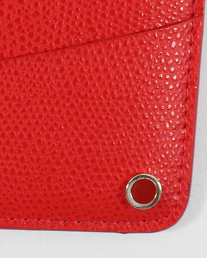 Kiton Credit Card Holder Red Grain Leather Card Case