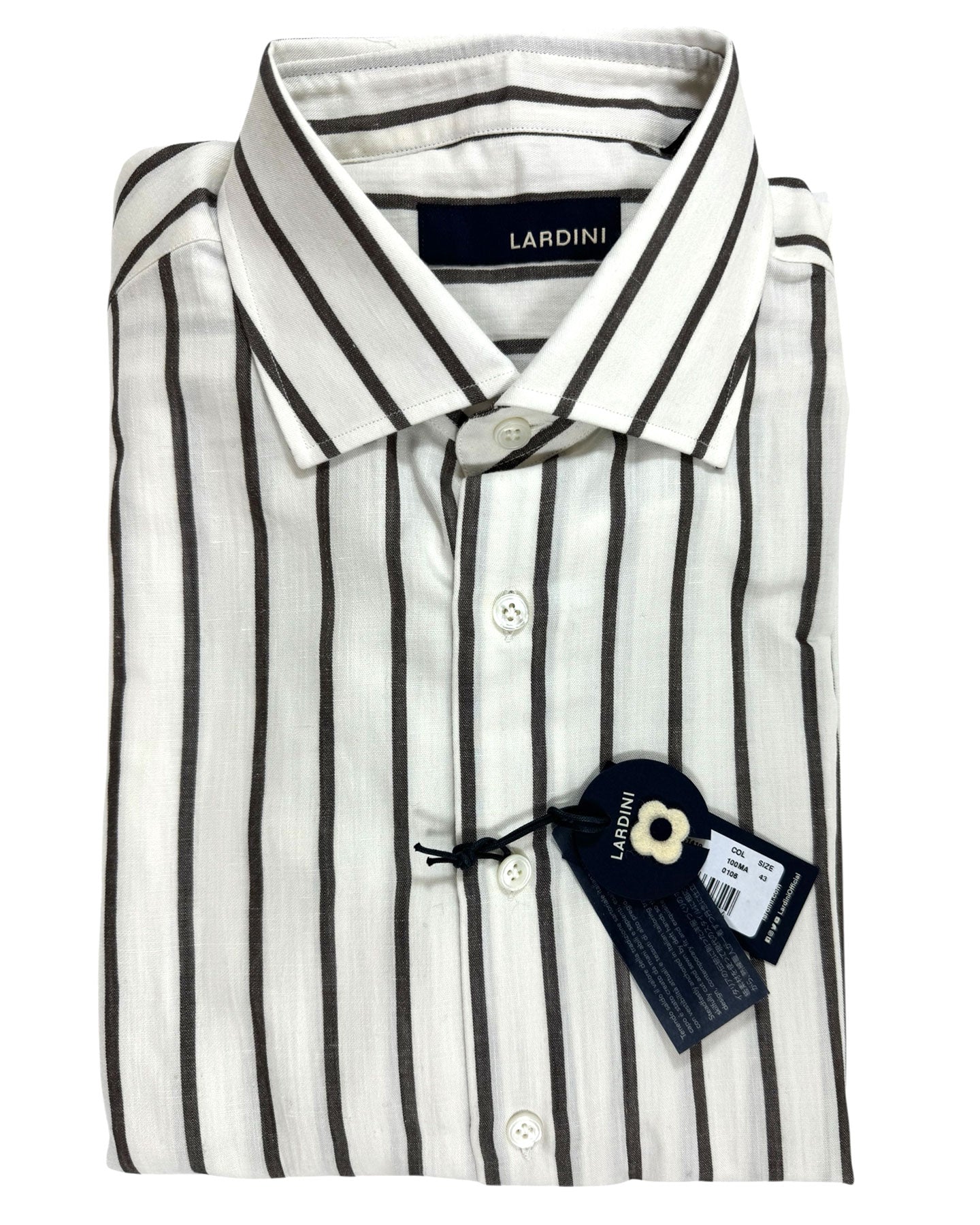 brown and white striped dress shirt Men's White and Antler Brown Candy Stripe Cotton Shirt Bankers Dress Shirt Regular Fit