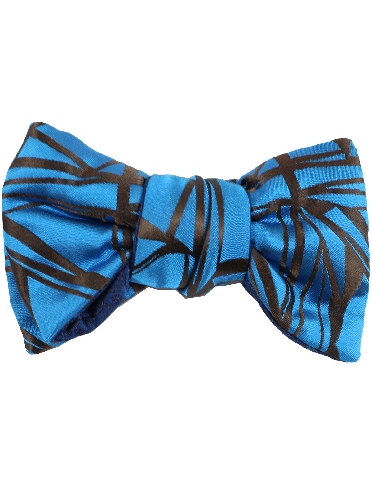 Le Noeud Papillon Silk Bow Tie Blue Black Design - Self Tie
