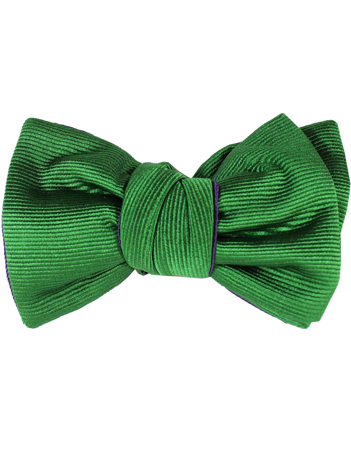 Le Noeud Papillon Silk Bow Tie Green Purple Grosgrain - Self Tie
