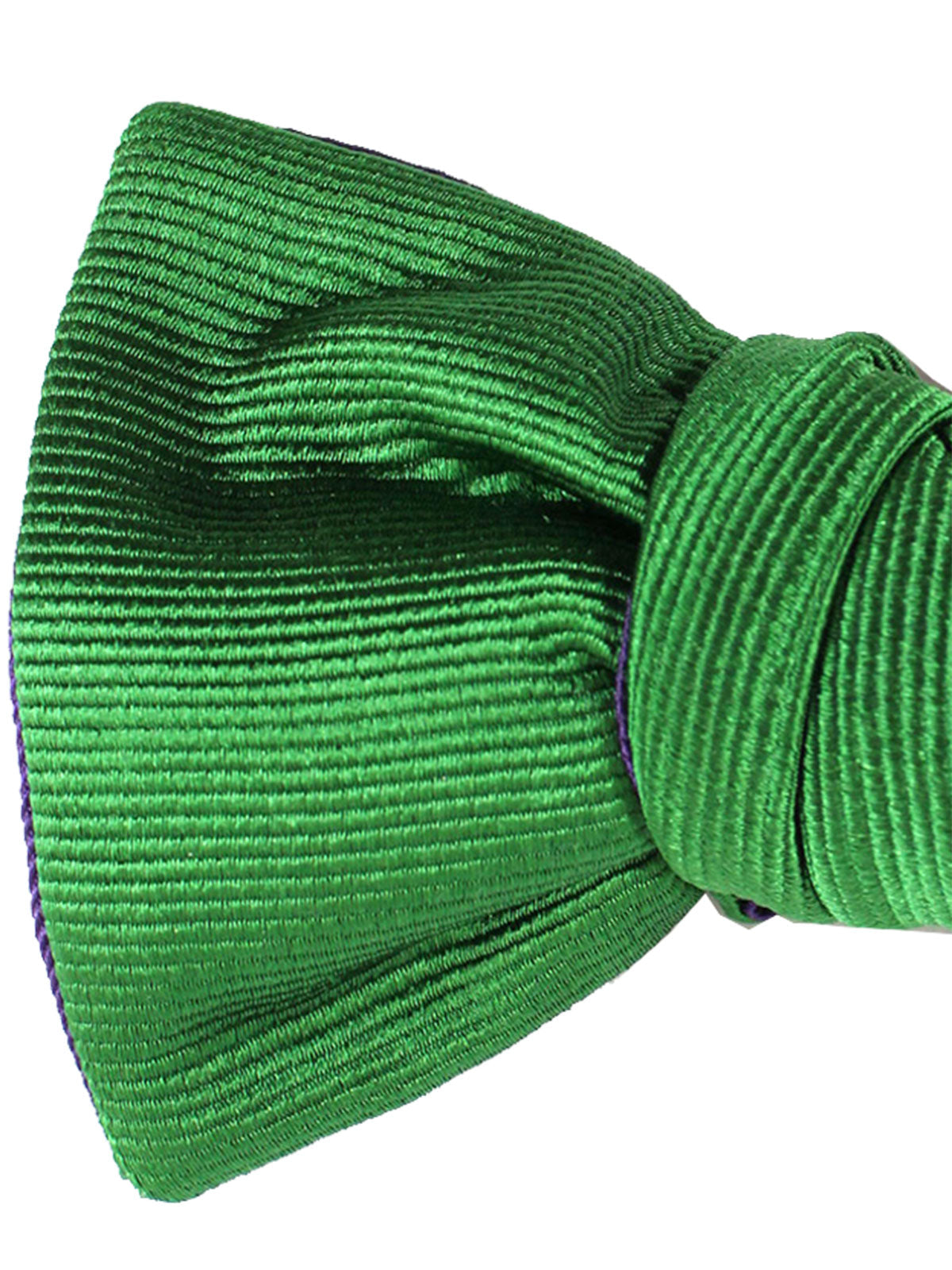 Le Noeud Papillon Silk Bow Tie Green Purple Grosgrain - Self Tie
