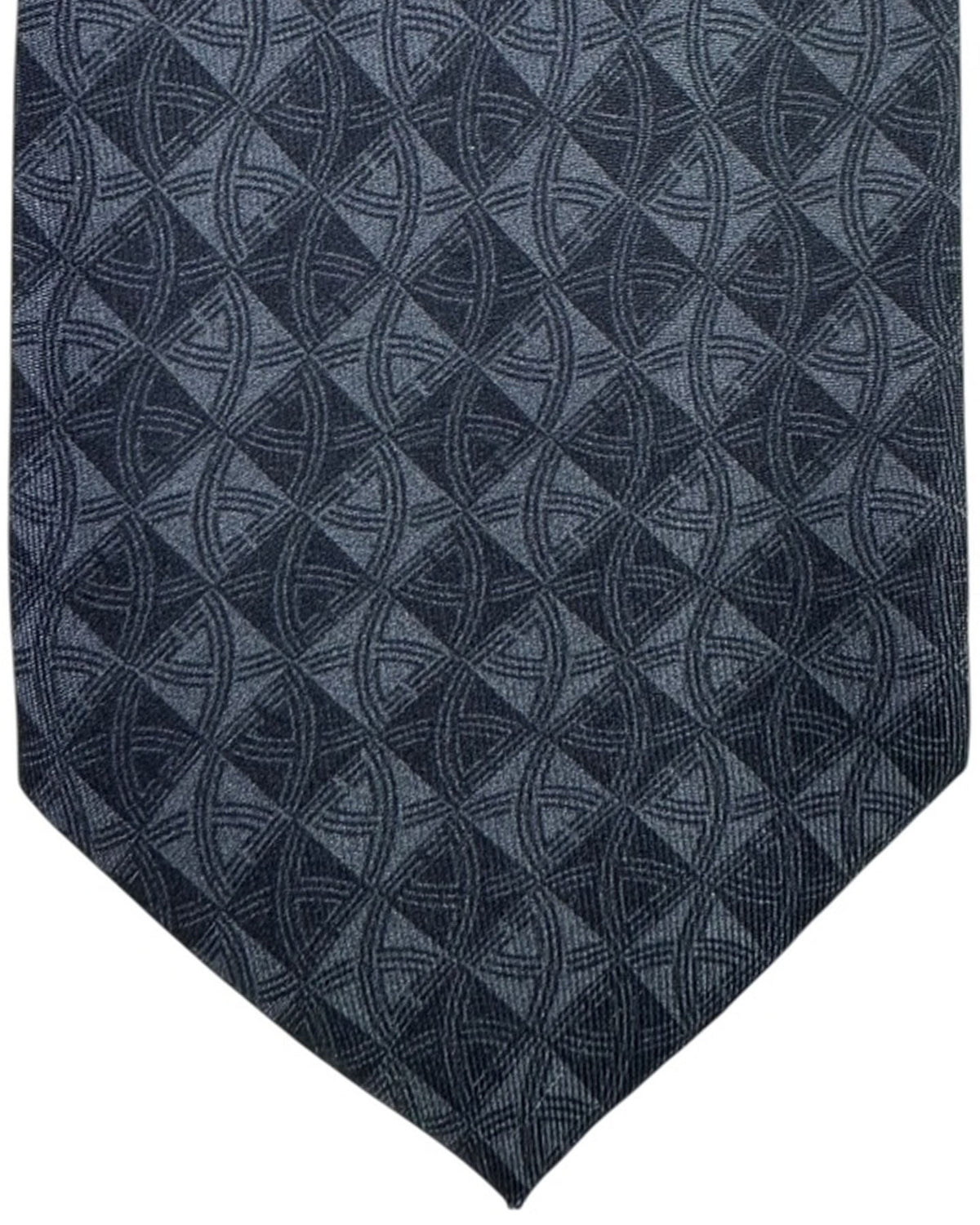 Leonard Paris Silk Tie Charcoal Gray Logo
