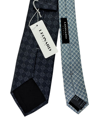 Leonard Paris Silk Tie Charcoal Celtic Knot Weave