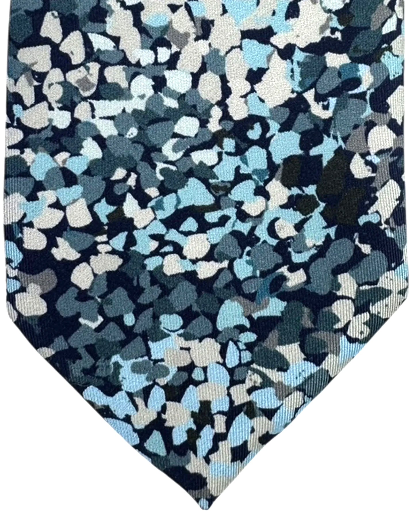 Leonard Paris Silk Tie Navy Abstract Floral Mosaic