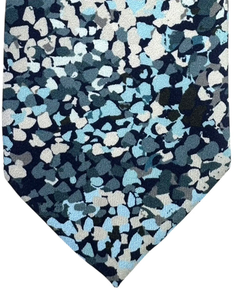 Leonard Paris Silk Tie Gray Light Blue Abstract Floral - Tie Deals