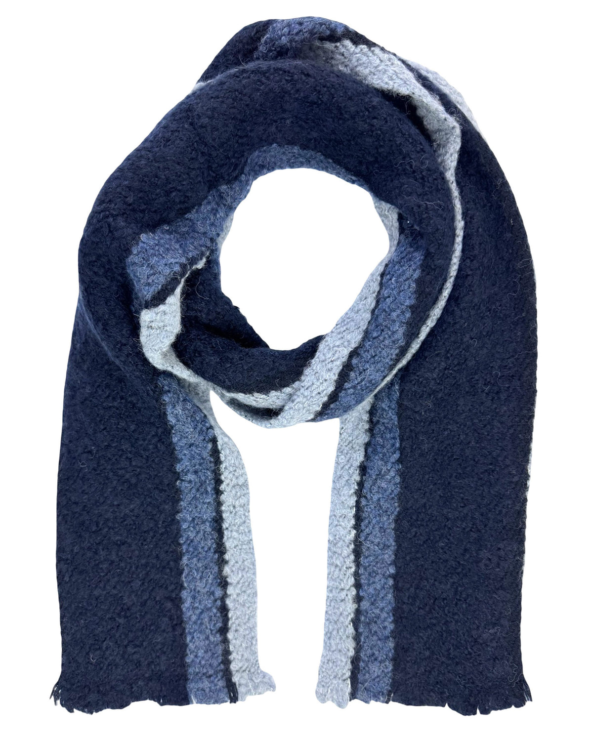 Loro Piana Scarf Gray Striped Design - Luxury Cashmere Wool Shawl