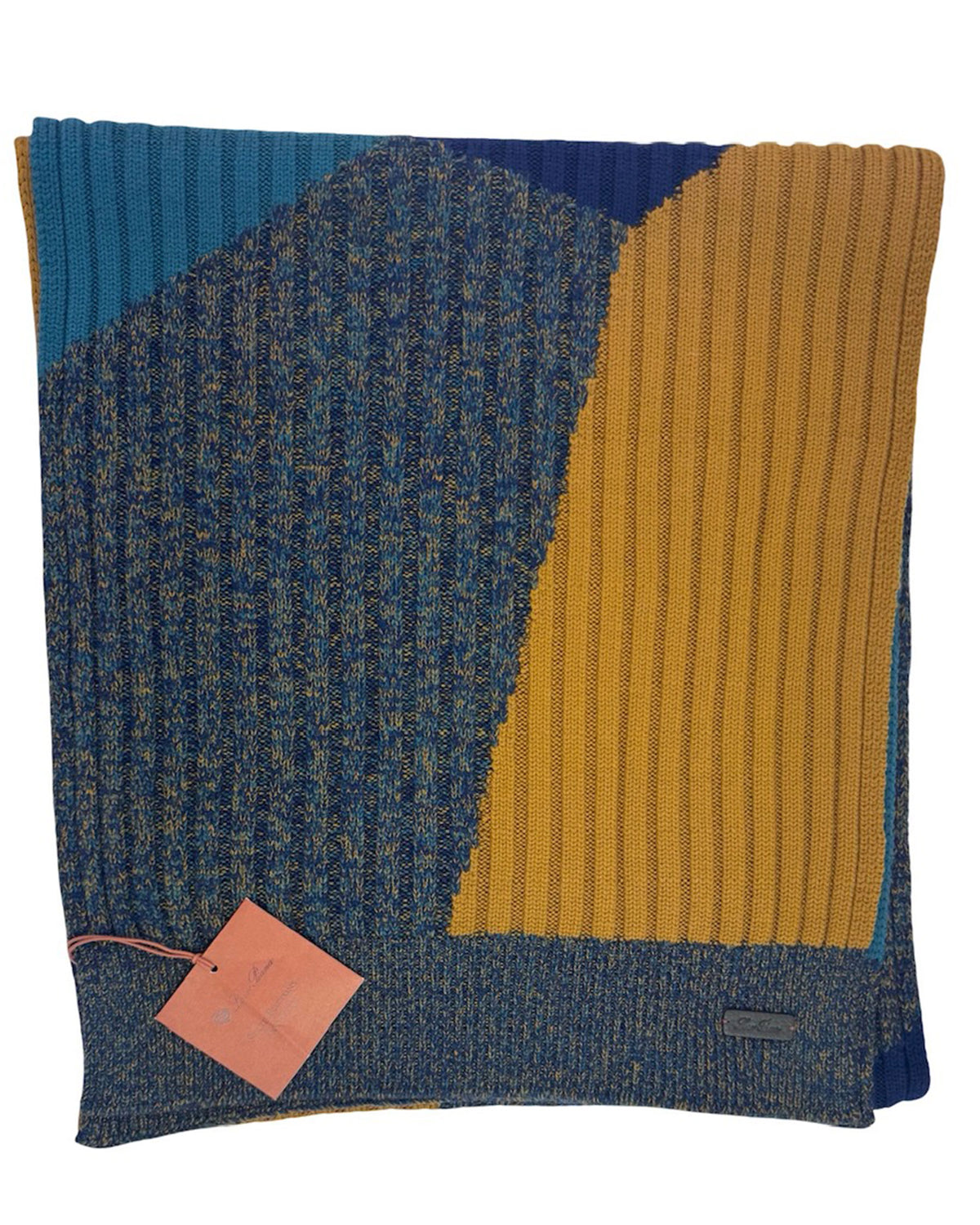 Teal Blue Mustard Scarf