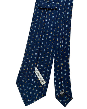 E. Marinellaavy Tie With Yellow and Light Blue Floral Sprigs