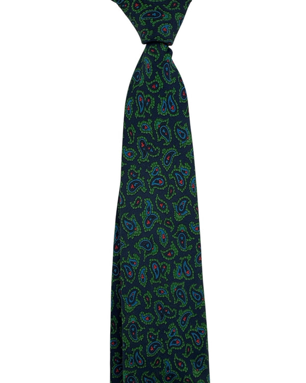 E. Marinella Tie Black Brown Gold Geometric Print SALE Sartorial