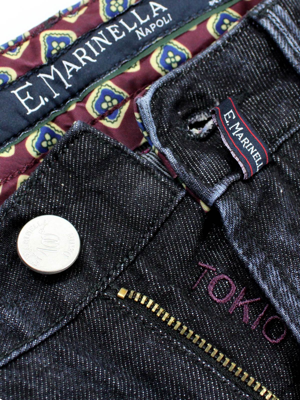 E. Marinella Jeans Black Hand Made Denim Jeans