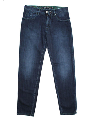 E. Marinella Men Jeans Dark Blue 33 Slim Fit Tokyo Zip Fly SALE