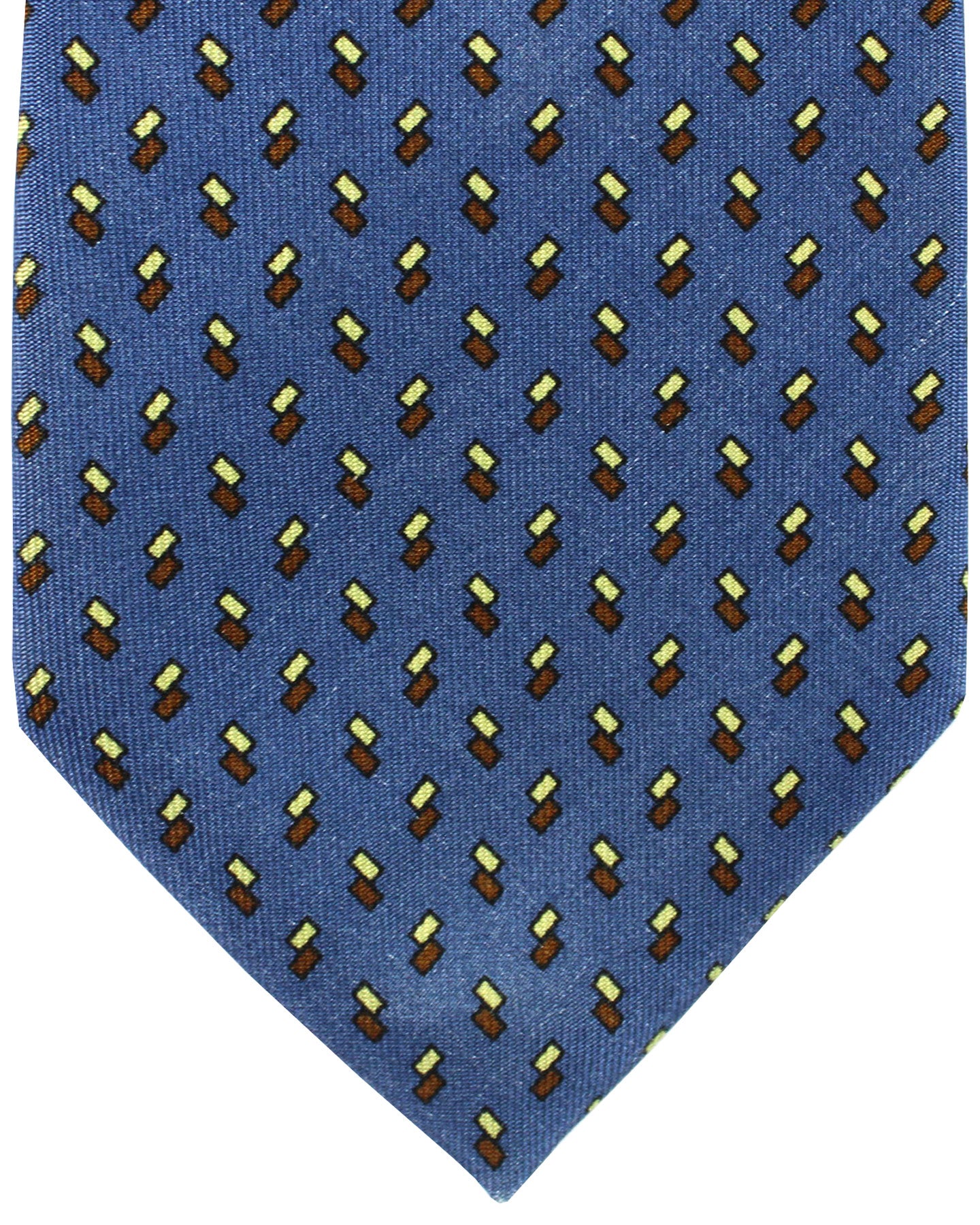 E. Marinella Tie Dark Blue Brown Geometric Design