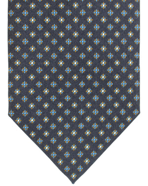 E. Marinella Tie Black Brown Blue Geometric Design