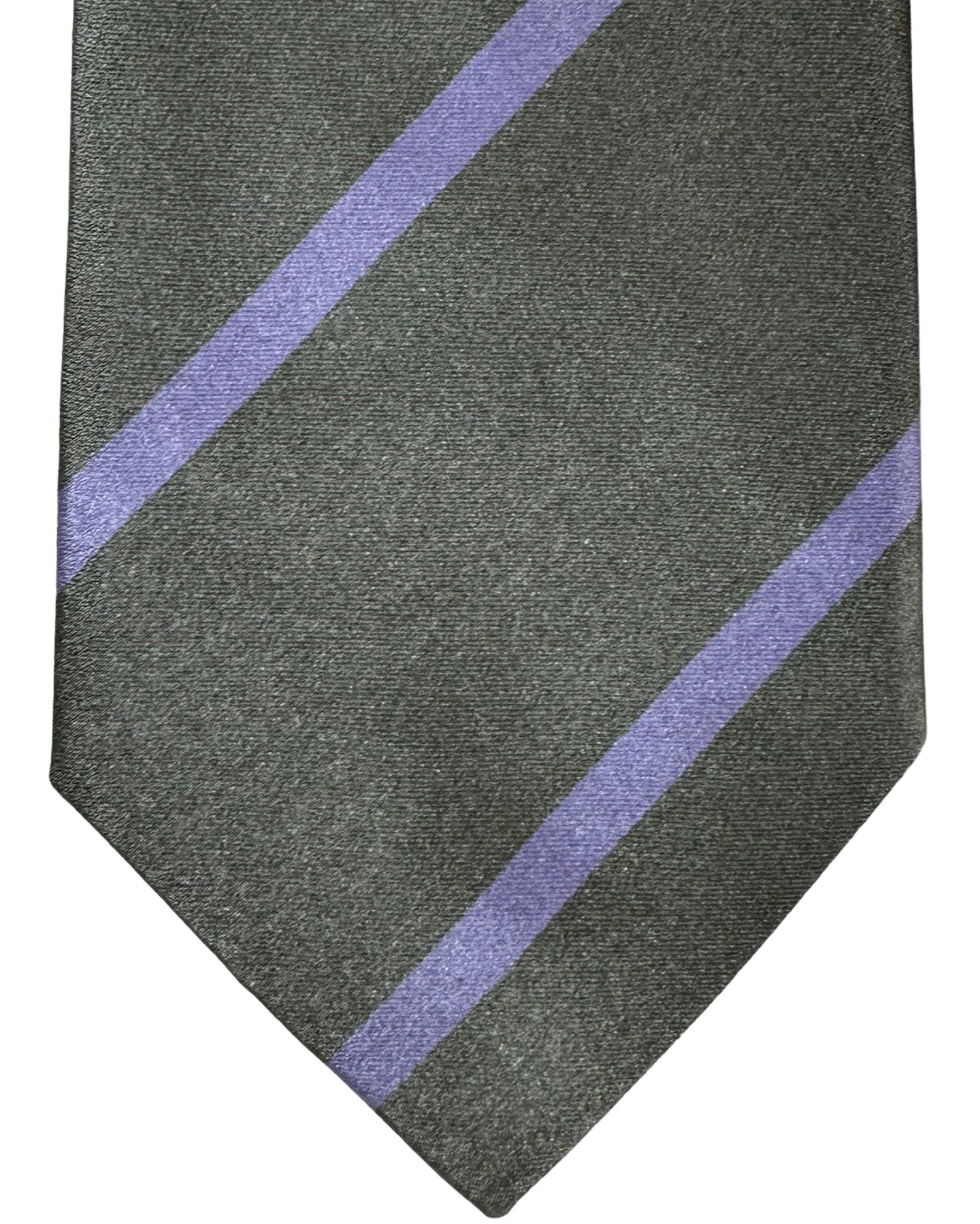 E. Marinella Tie Gray Lilac Stripes Design