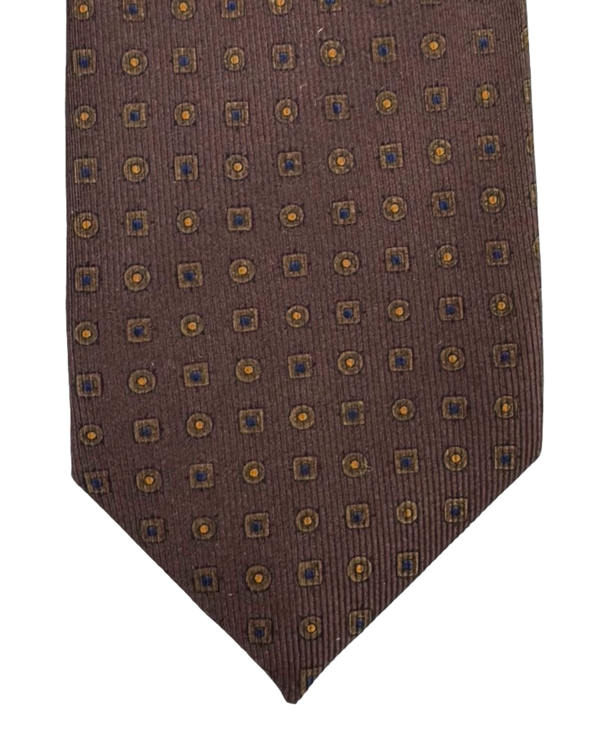 E. Marinella Silk Tie Brown Geometric