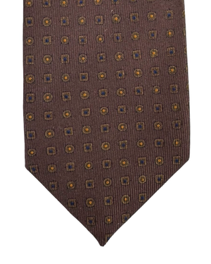 E. Marinella Silk Tie Brown Geometric
