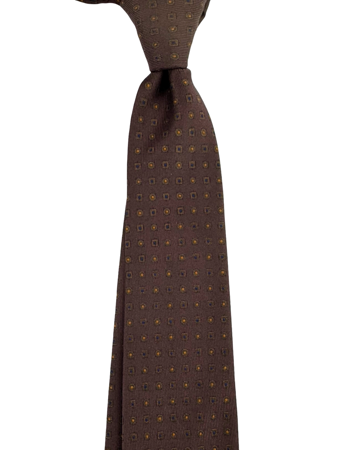 E. Marinella Silk Tie Brown Geometric