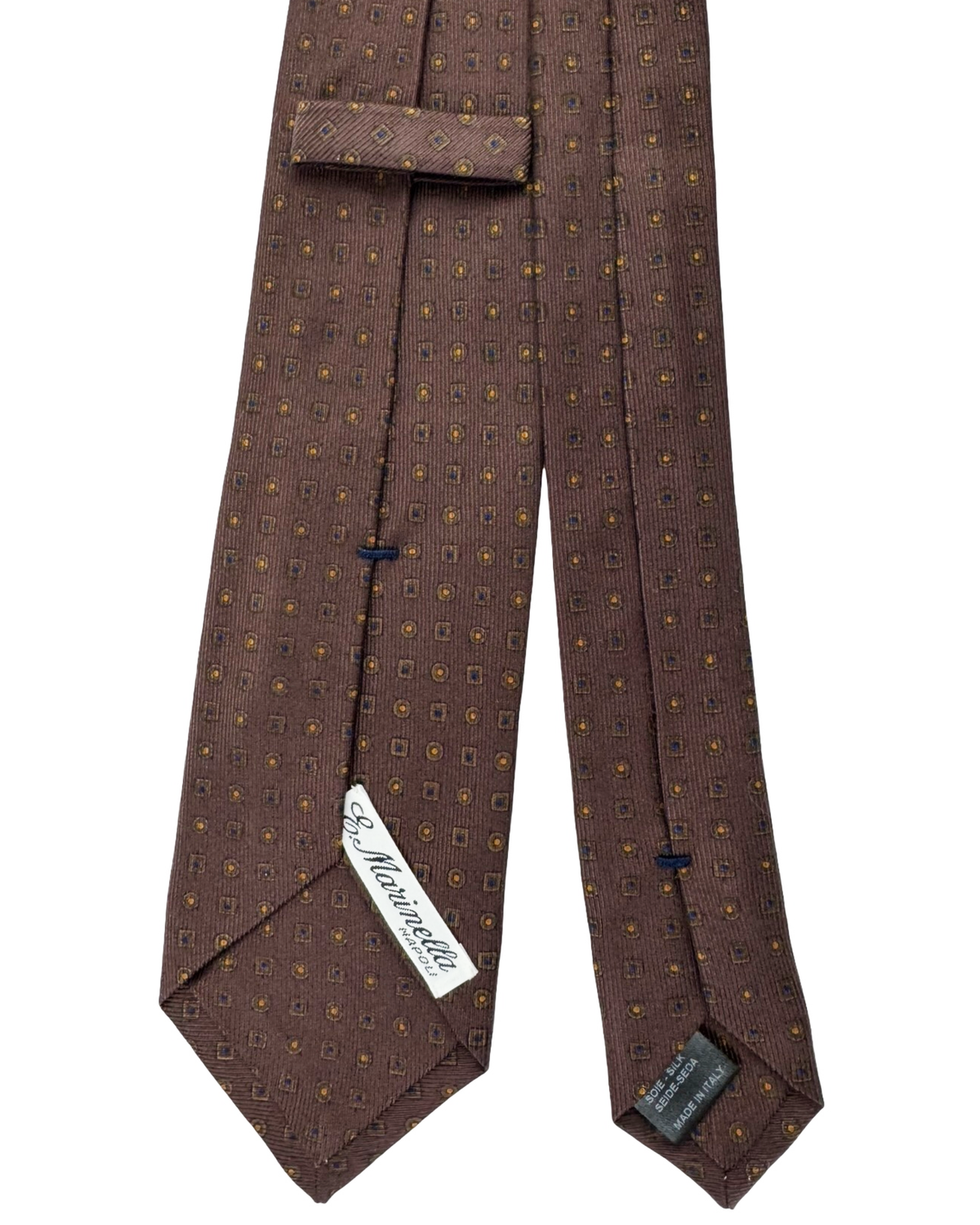 E. Marinella Silk Tie Brown Geometric