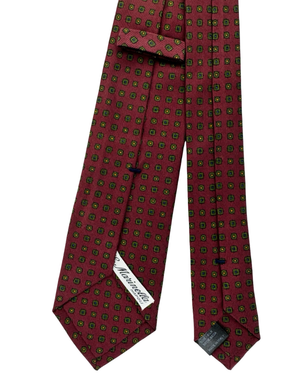E. Marinella Silk Tie Bordeaux Green Geometric