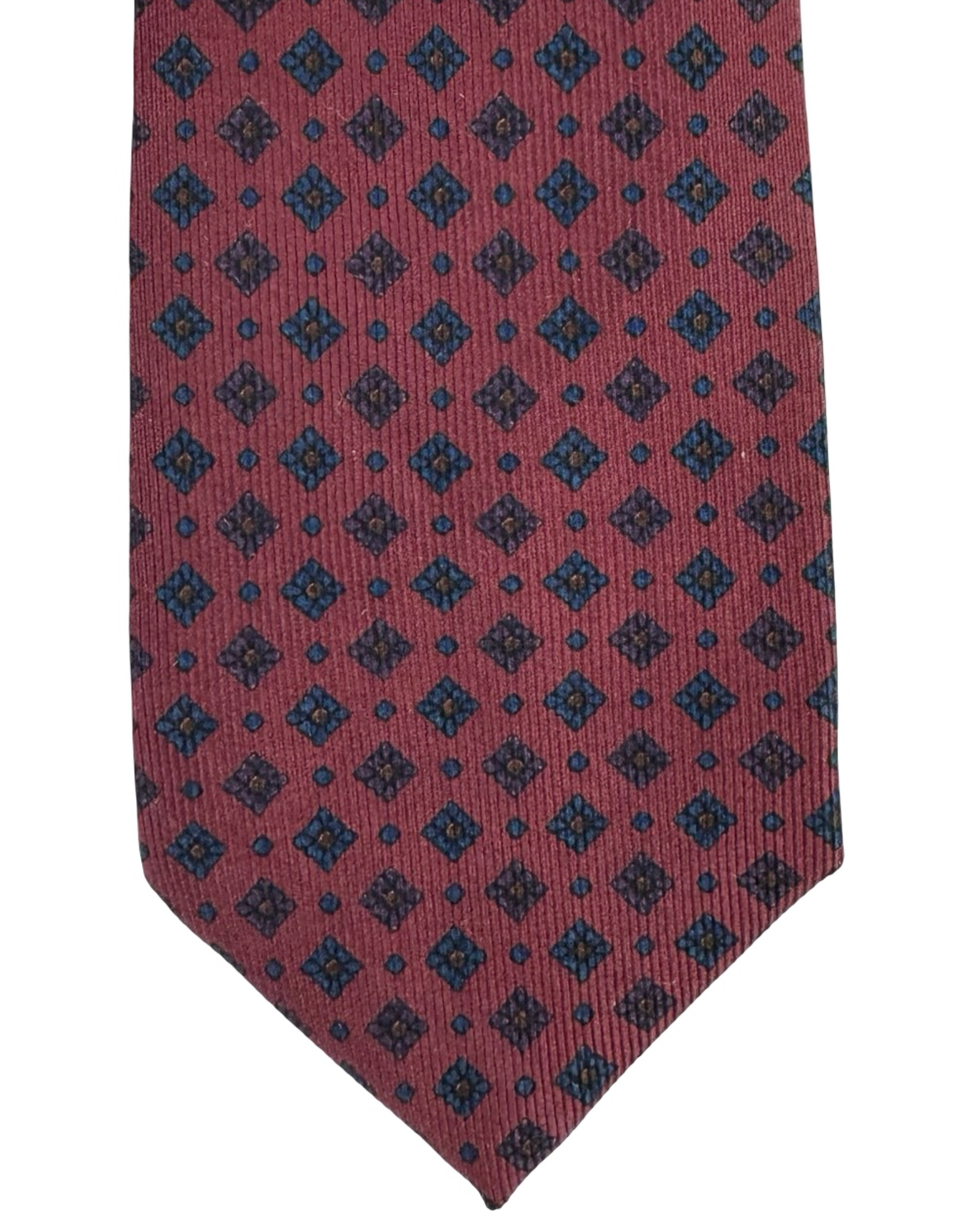 E. Marinella Silk Tie Bordeaux Geometric