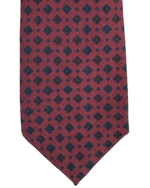 E. Marinella Silk Tie Bordeaux Geometric