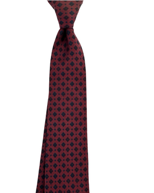 E. Marinella Silk Tie Bordeaux Geometric