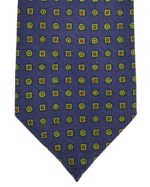 E. Marinella Silk Tie Purple Green Geometric