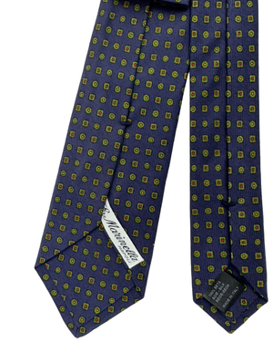 E. Marinella Silk Tie Purple Green Geometric