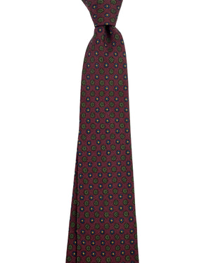 E. Marinella Silk Tie Maroon Geometric