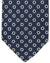 Massimo Valeri 11 Fold Tie Dark Blue Black Silver Mini Floral - Elevenfold Necktie