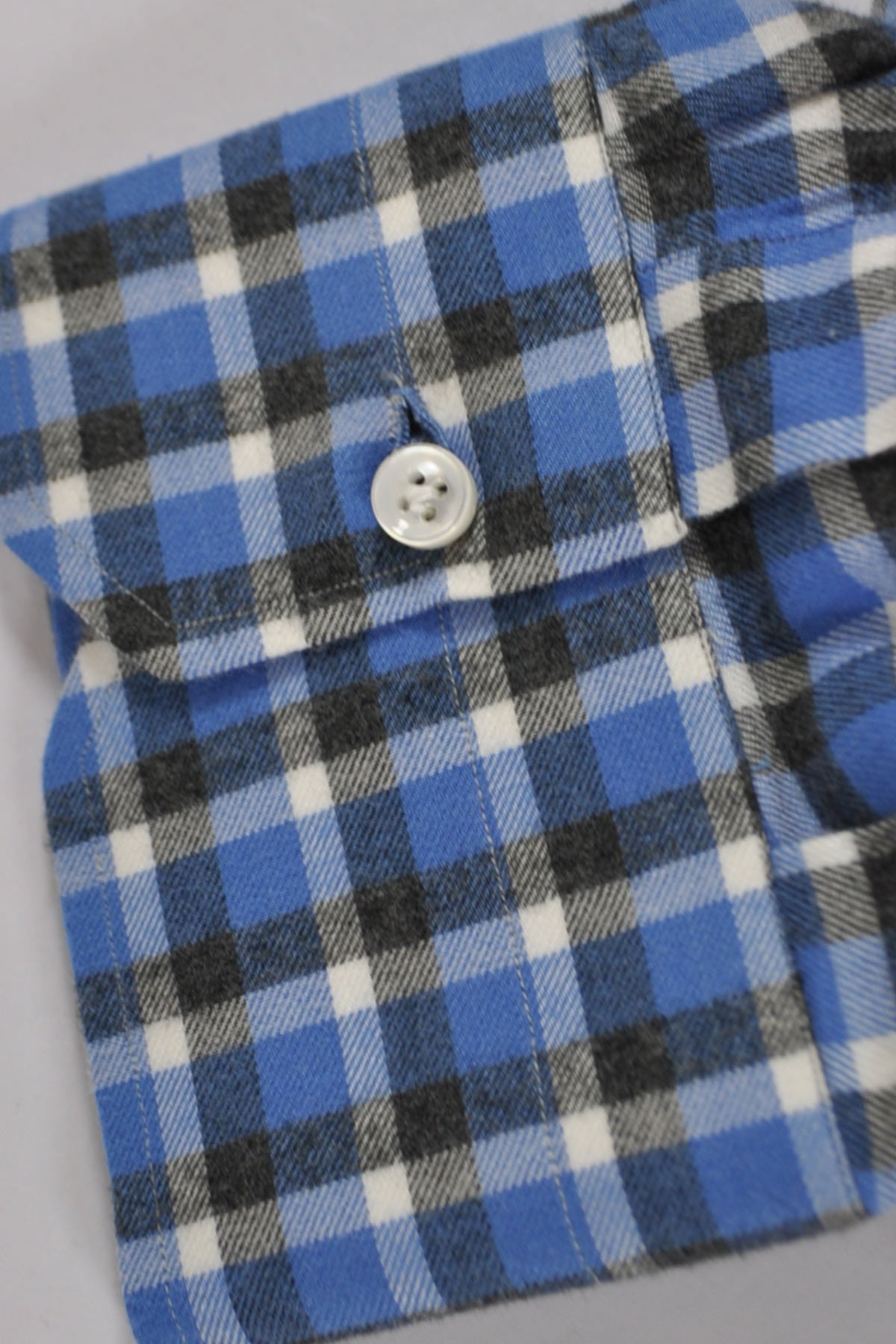 Mattabisch Blue Gray Plaid Flannel Cotton 45 - 18