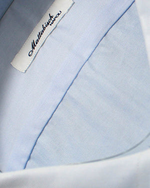 Mattabisch Dress Shirt Solid Blue - Sartorial 38 - 15