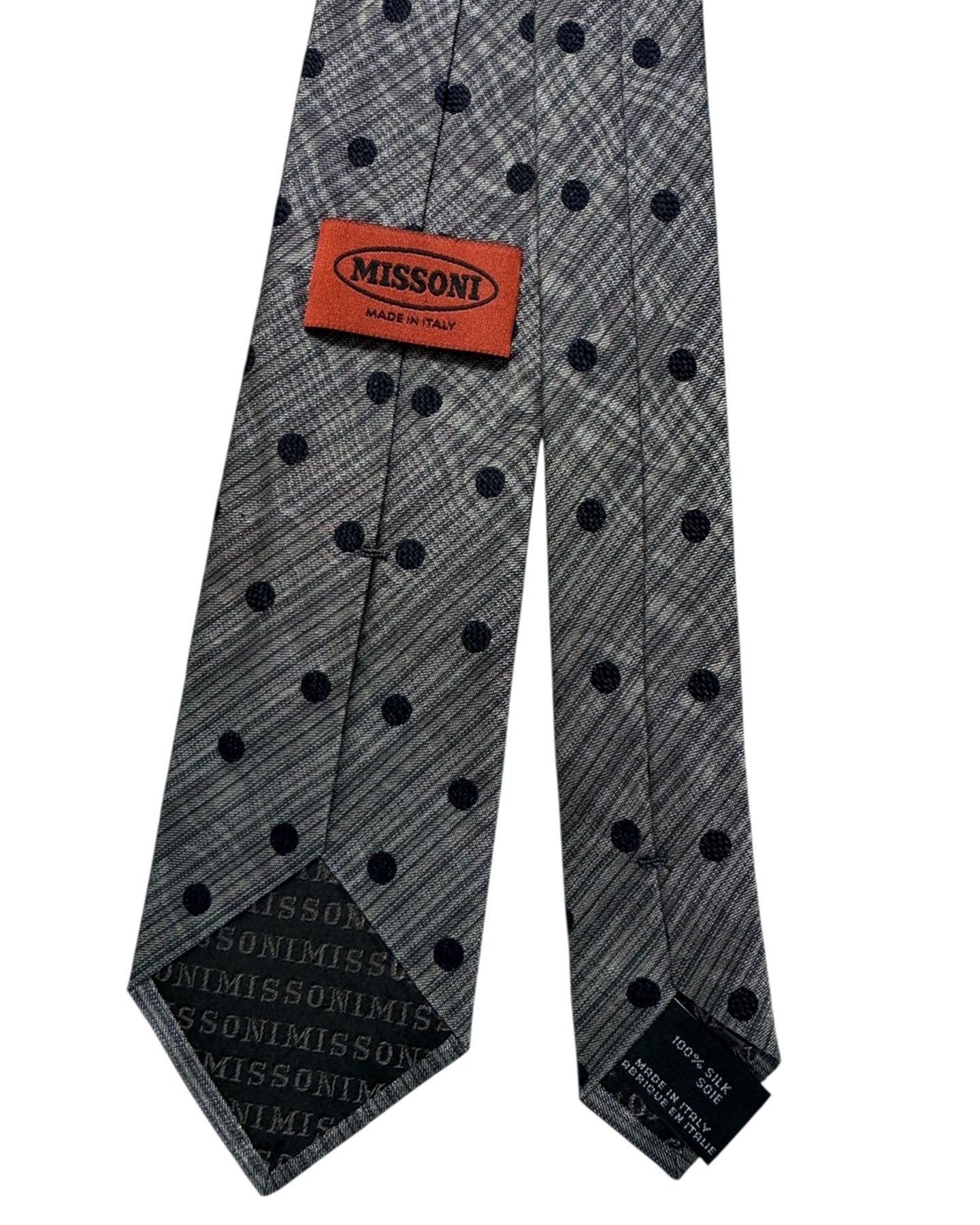Missoni Tie Gray Polka Dots