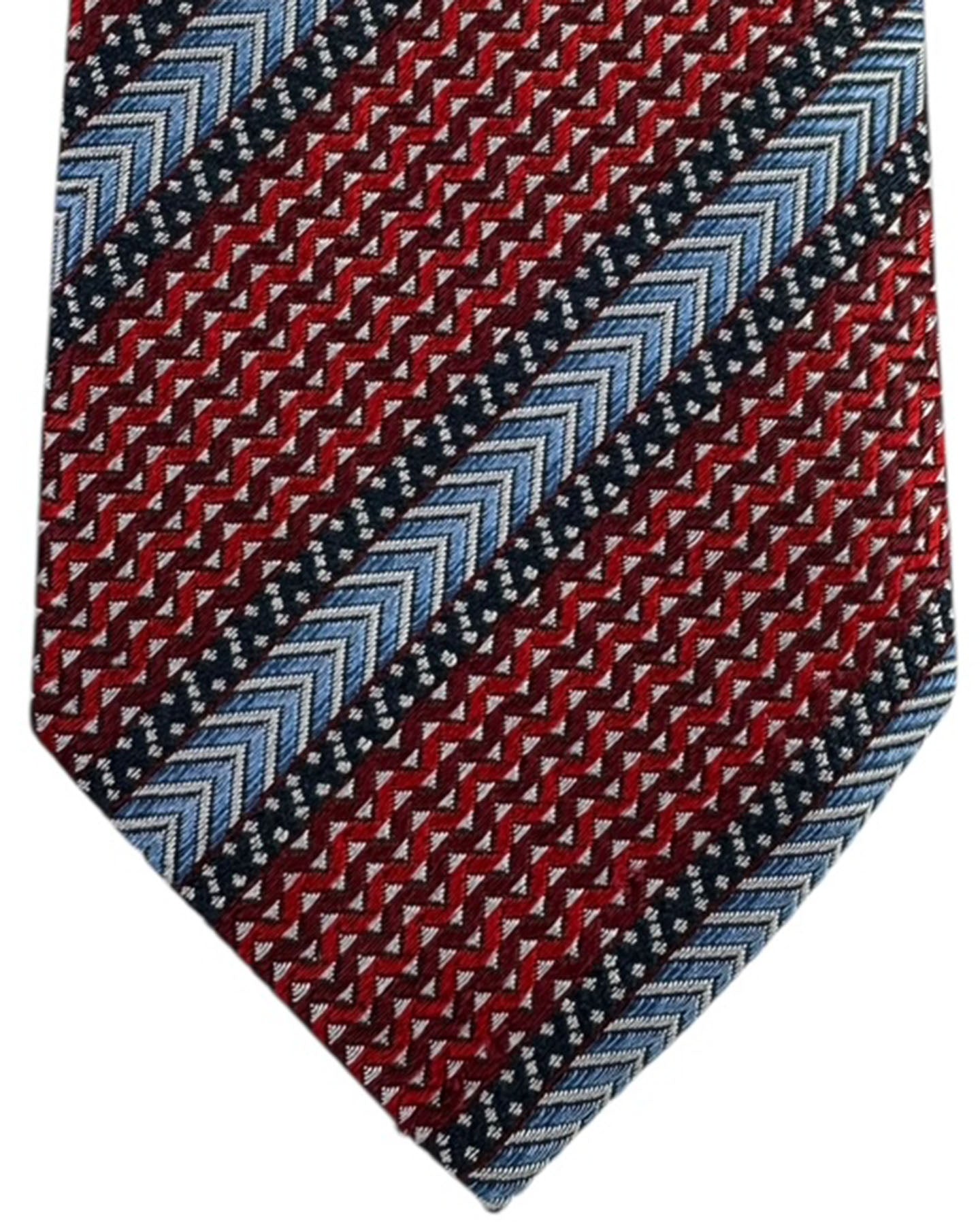 Missoni Tie Red Blue Chevron Stripes