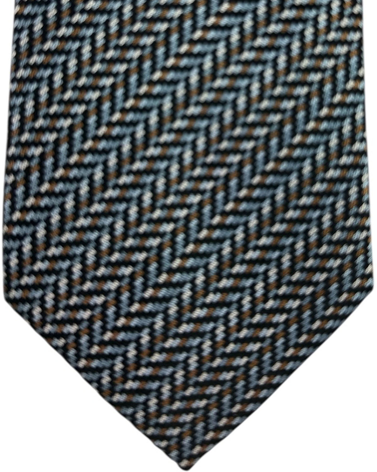 Missoni Tie Gray Blue Brown Herringbone