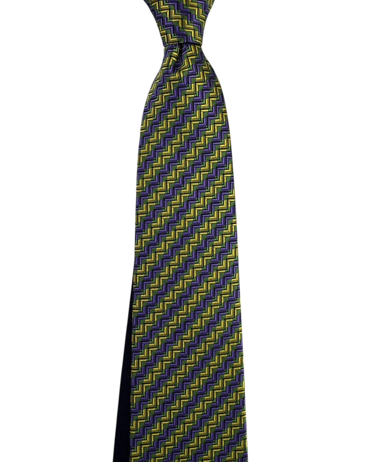 Missoni Tie Purple Green Yellow Zigzag Stripes