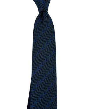 Missoni Silk Tie Blue Black Chevron Weave
