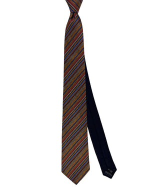 Missoni Silk Tie Brown And Multicolor Zigzag