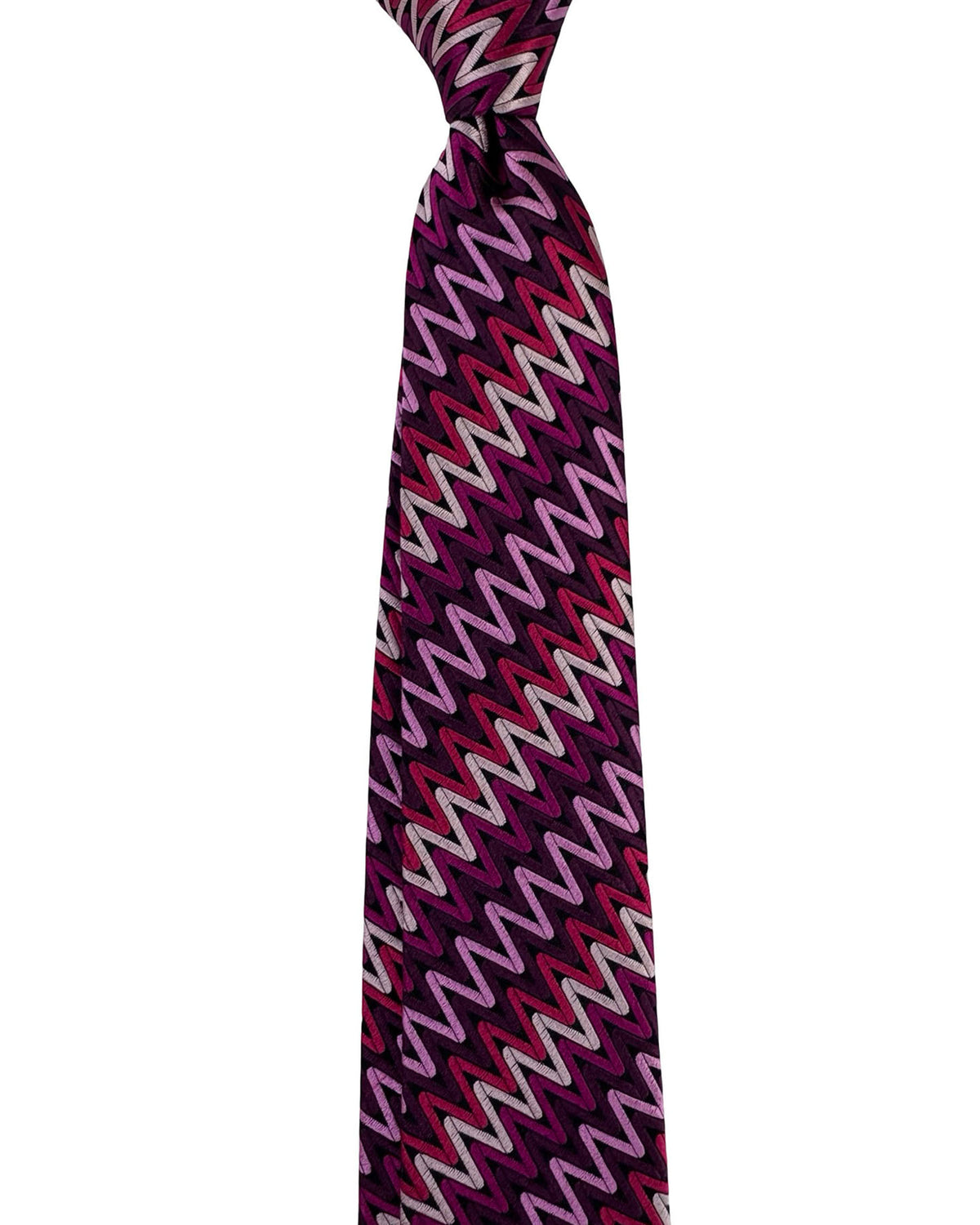 Missoni Silk Tie Pink And Purple Chevron Pattern