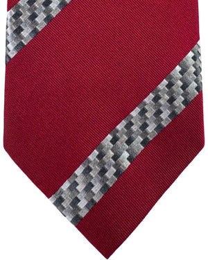 Missoni Silk Tie Red And Grey Stripe