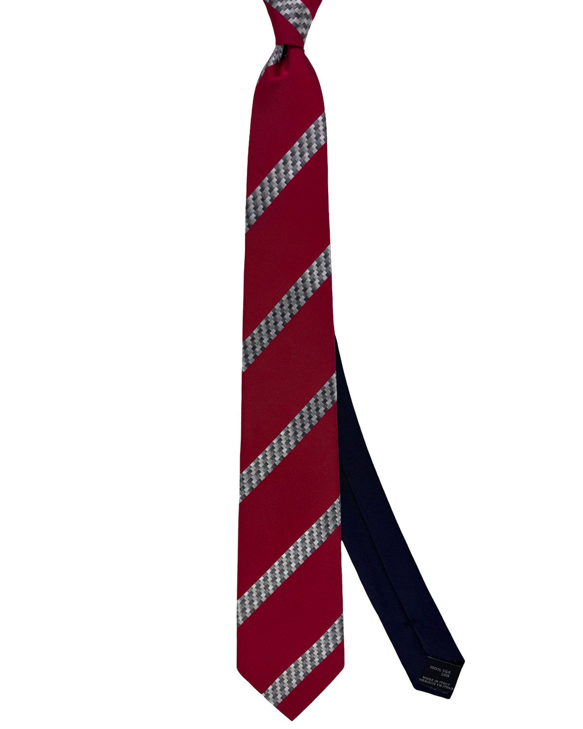 Missoni Silk Tie Red And Grey Stripe