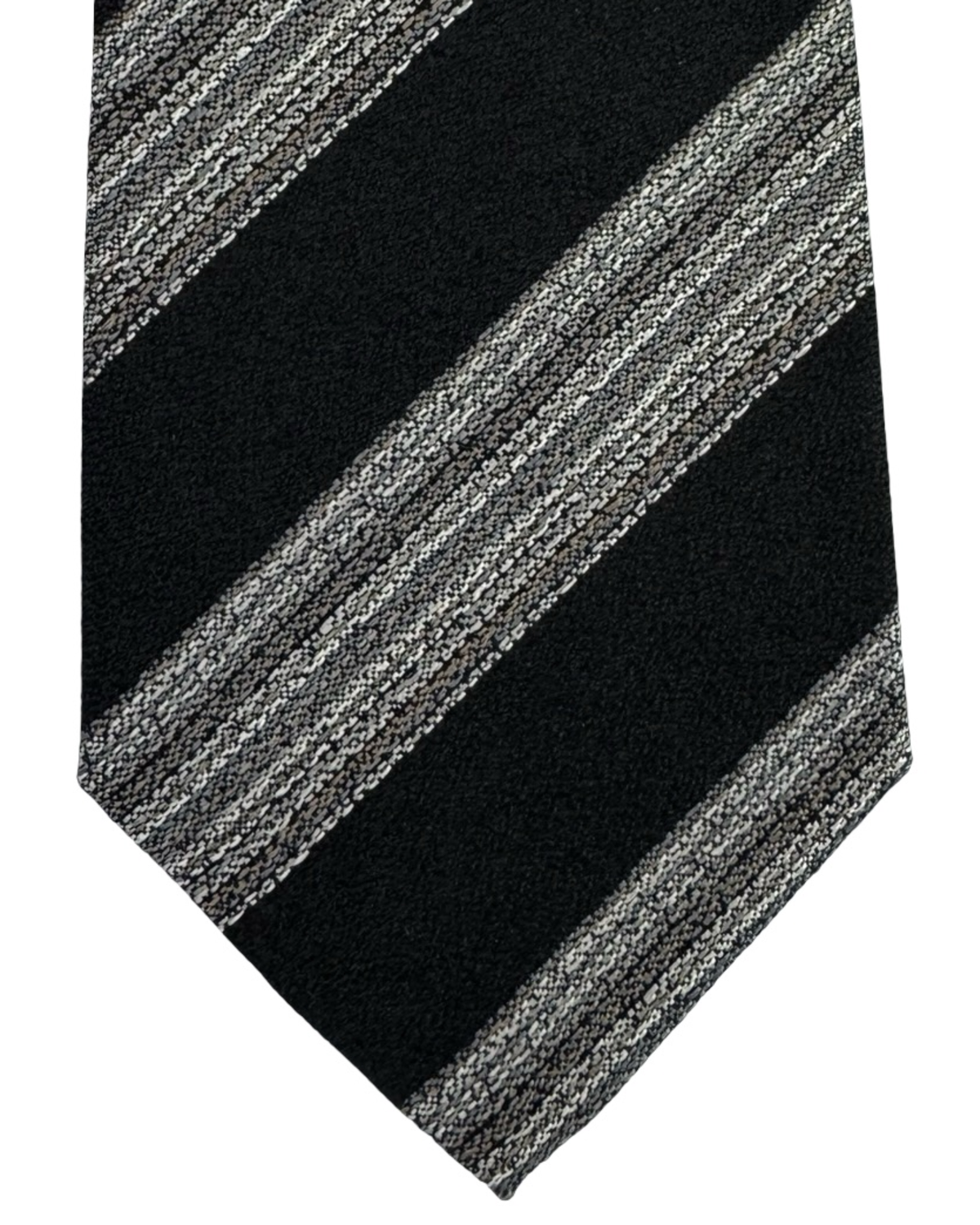 Missoni Silk Tie Black Silver Stripes
