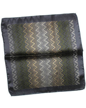 Missoni Silk Pocket Square Herringbone Design