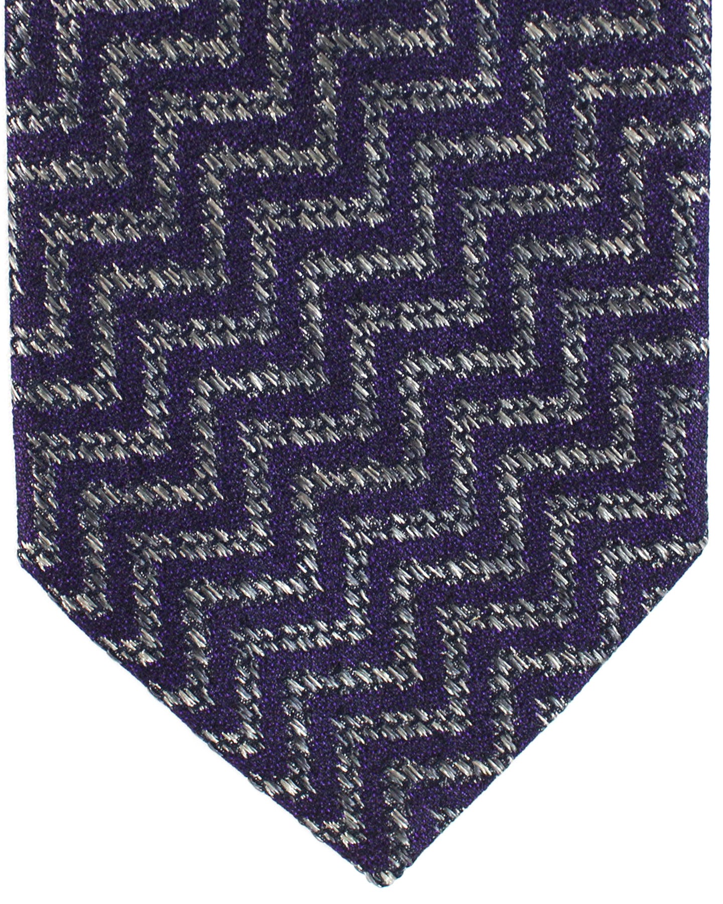 Missoni Necktie Purple Gray Zig Zag Design